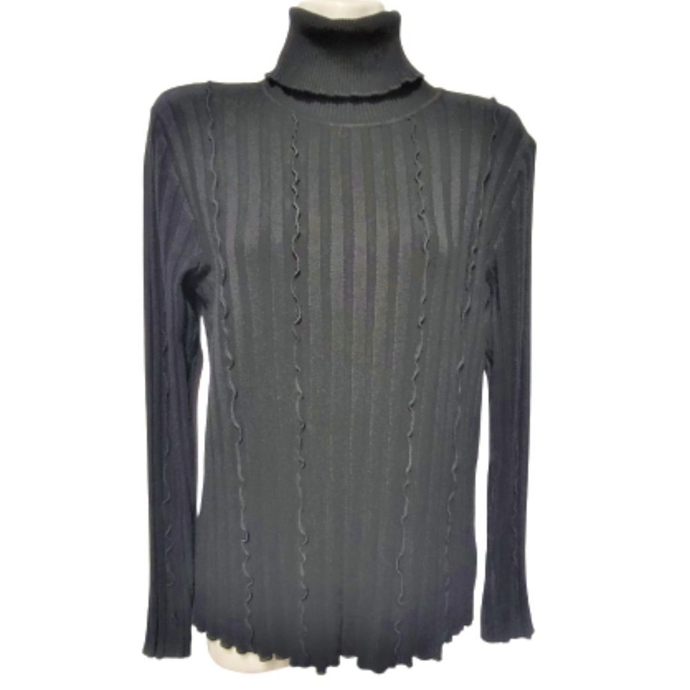 Black Ribbed Turtleneck